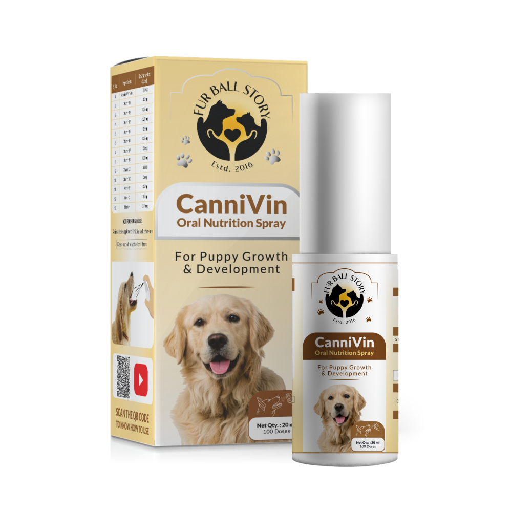 FurBall Story Cannivin Healthy Bones & Teeth Oral Nutritional Spray for Dogs (Limited Shelf Life)