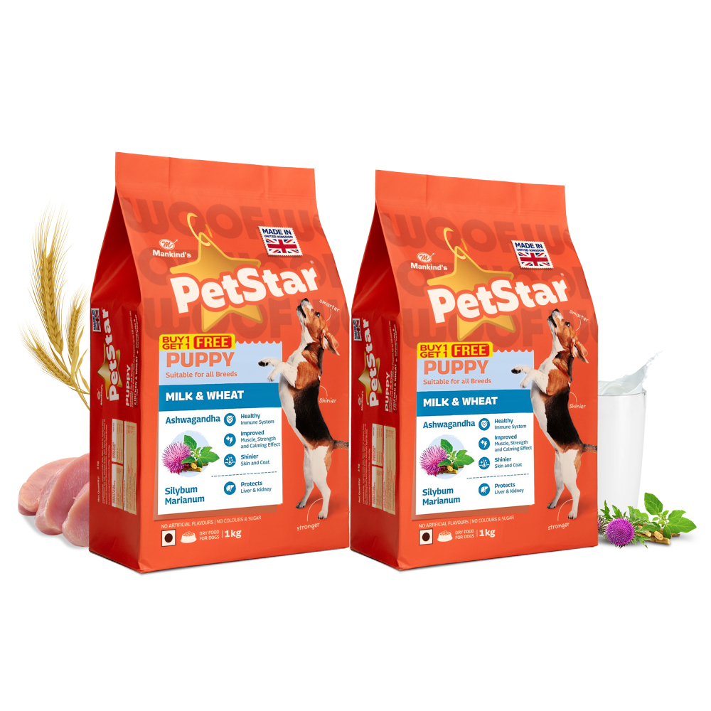 Mankind Petstar Milk and Wheat Puppy Dog Dry Food (Buy 1 Get 1) (Limited Shelf Life)