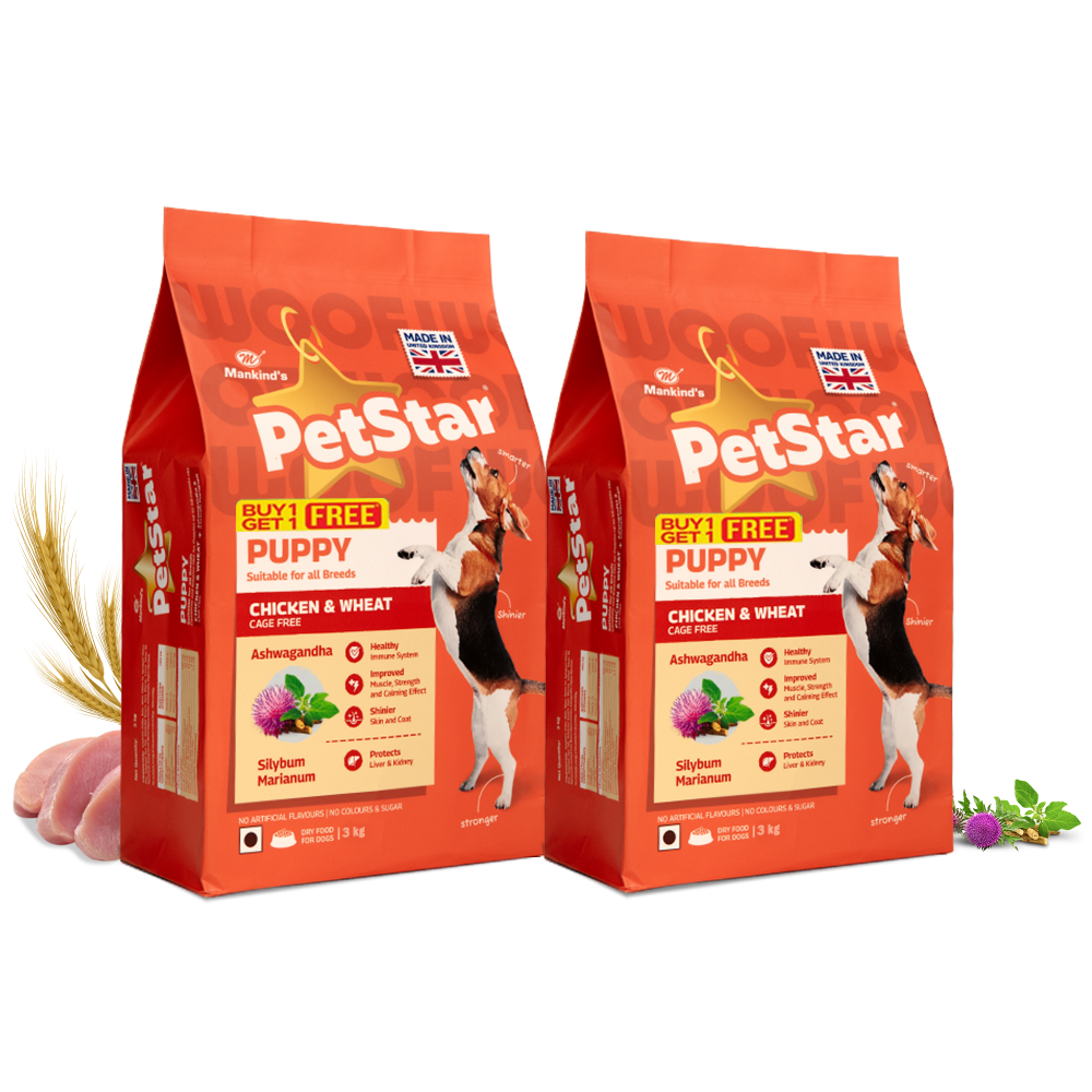 Mankind Petstar Chicken and Wheat Puppy Dry Food (Limited Shelf Life) (Buy 1 Get 1)