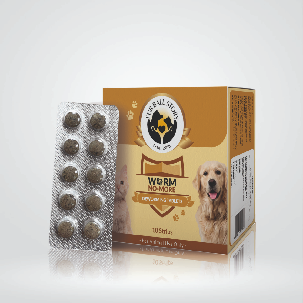 FurBall Story Worm No More Deworming Tablets for Dogs and Cats