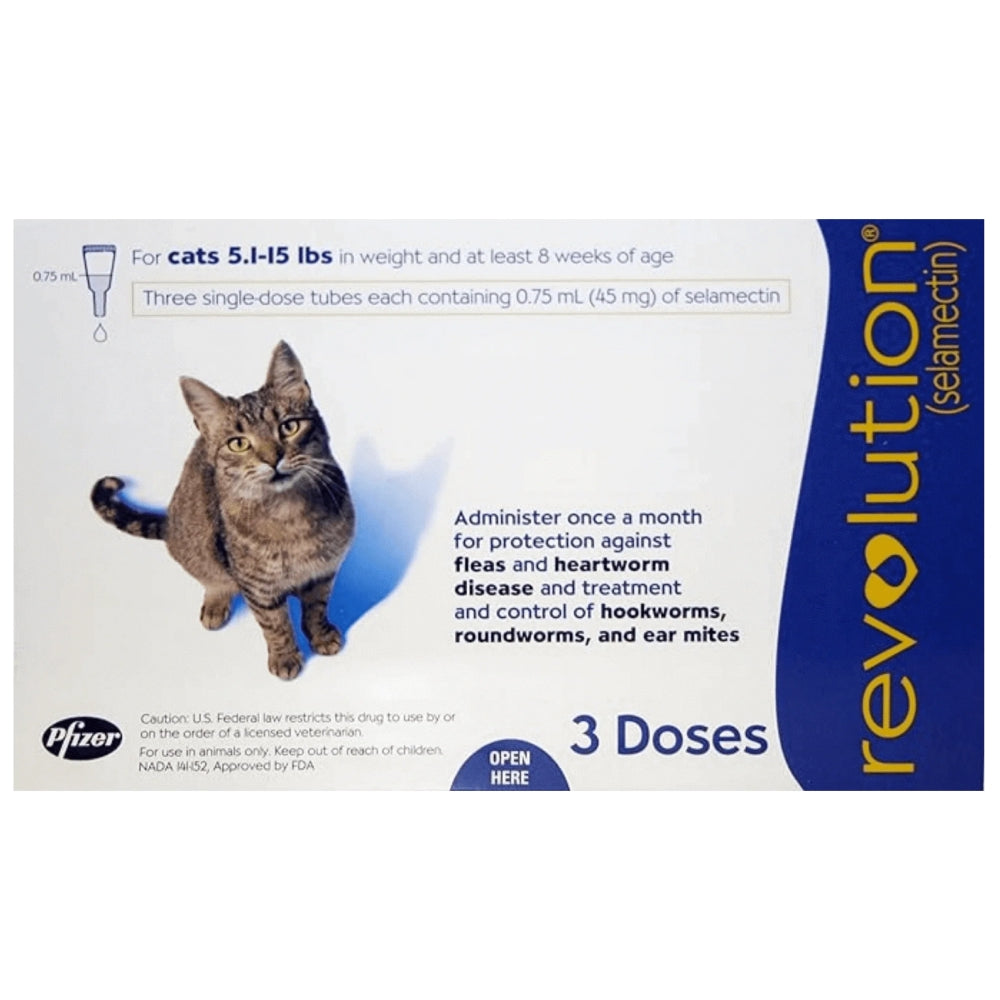 Zoetis Revolution Cat Spot on 0.75ml 3 pipettes for Cats