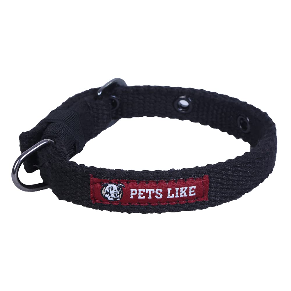 Pets Like Spun Polyester Collar for Dogs (Black)