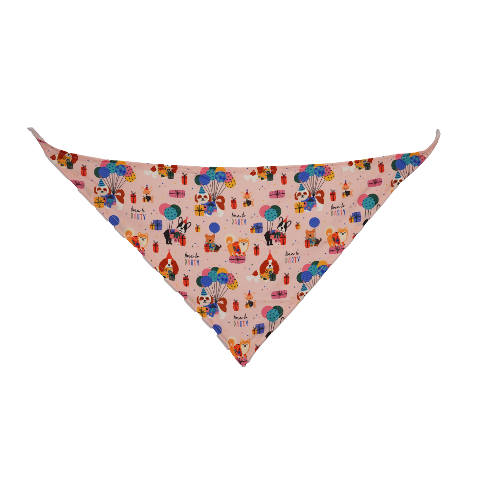 Time to Party Bandana for Dogs & Cats(Pack of 1)