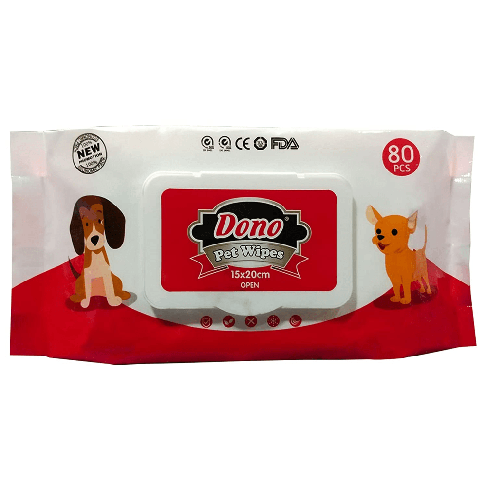 Dono Grooming Wipes for Dogs and Cats (6x8in)