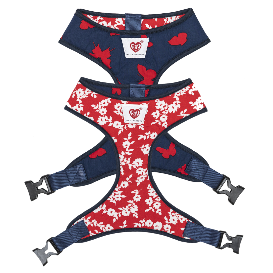 Pet And Parents Floral Butterfly Reversible Harness for Dogs