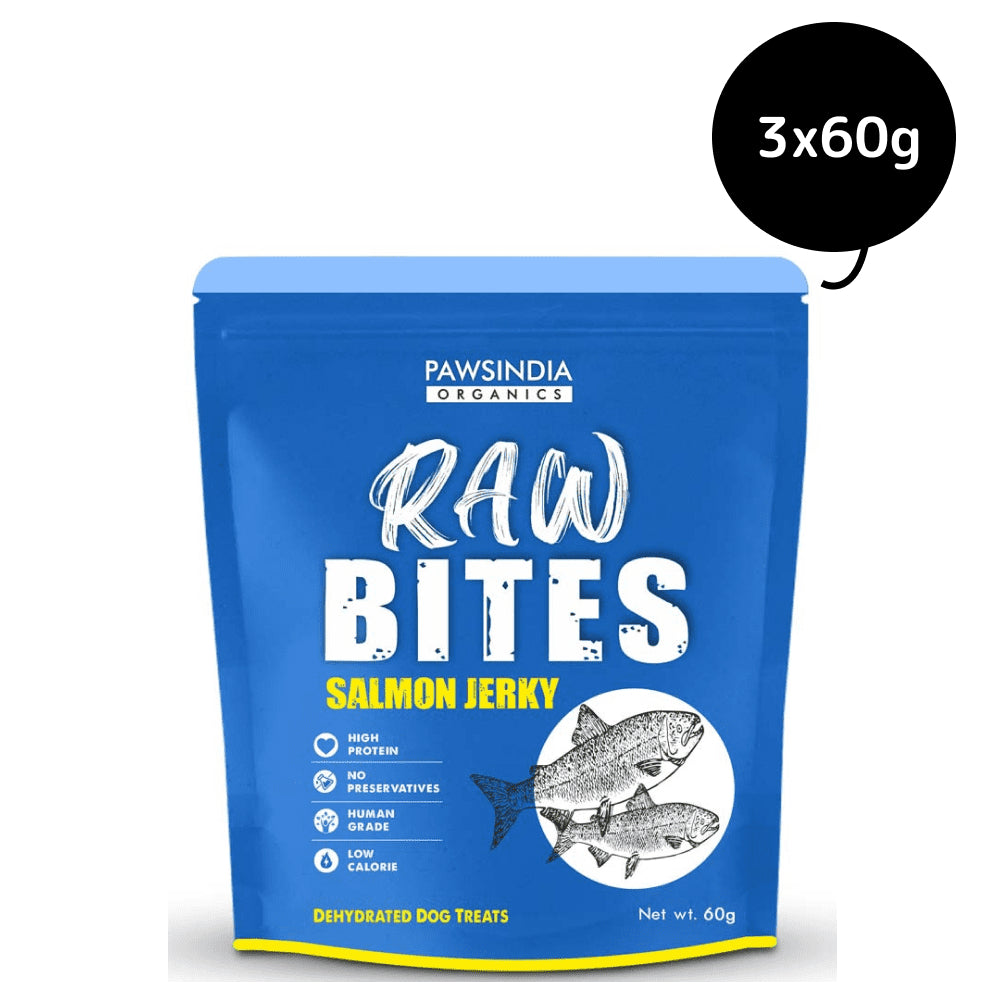Pawsindia Organics Raw Bites Salmon Jerky Dog Treats