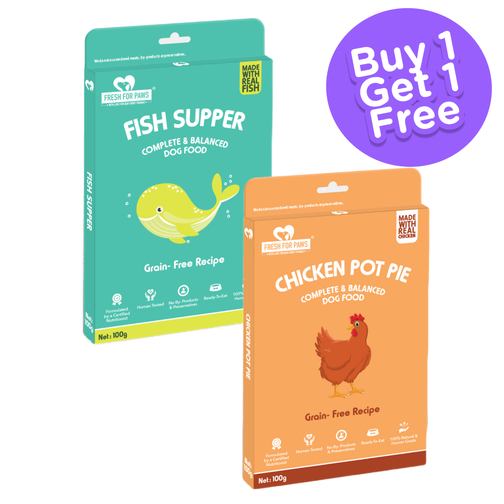 Fresh For Paws Chicken Pot Pie and Fish Supper Dog Wet Food (Buy 1 Get 1 Free)