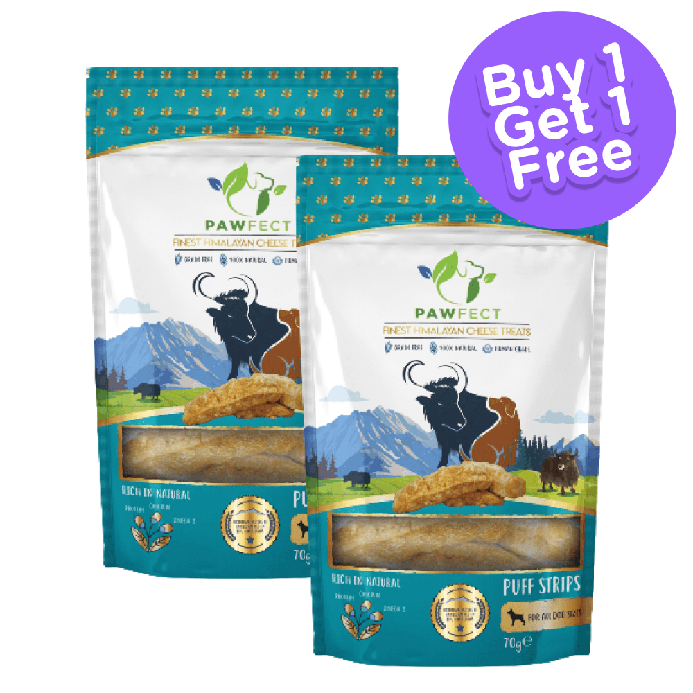 Pawfect Himalayan Cheese Chews Puff Stripes Dog Treats (Buy 1 Get 1 Free)
