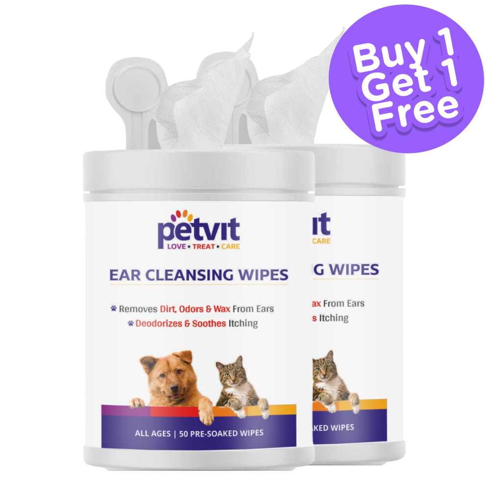 Petvit Ear Cleansing Wipes for Dogs and Cats (Buy 1 Get 1)