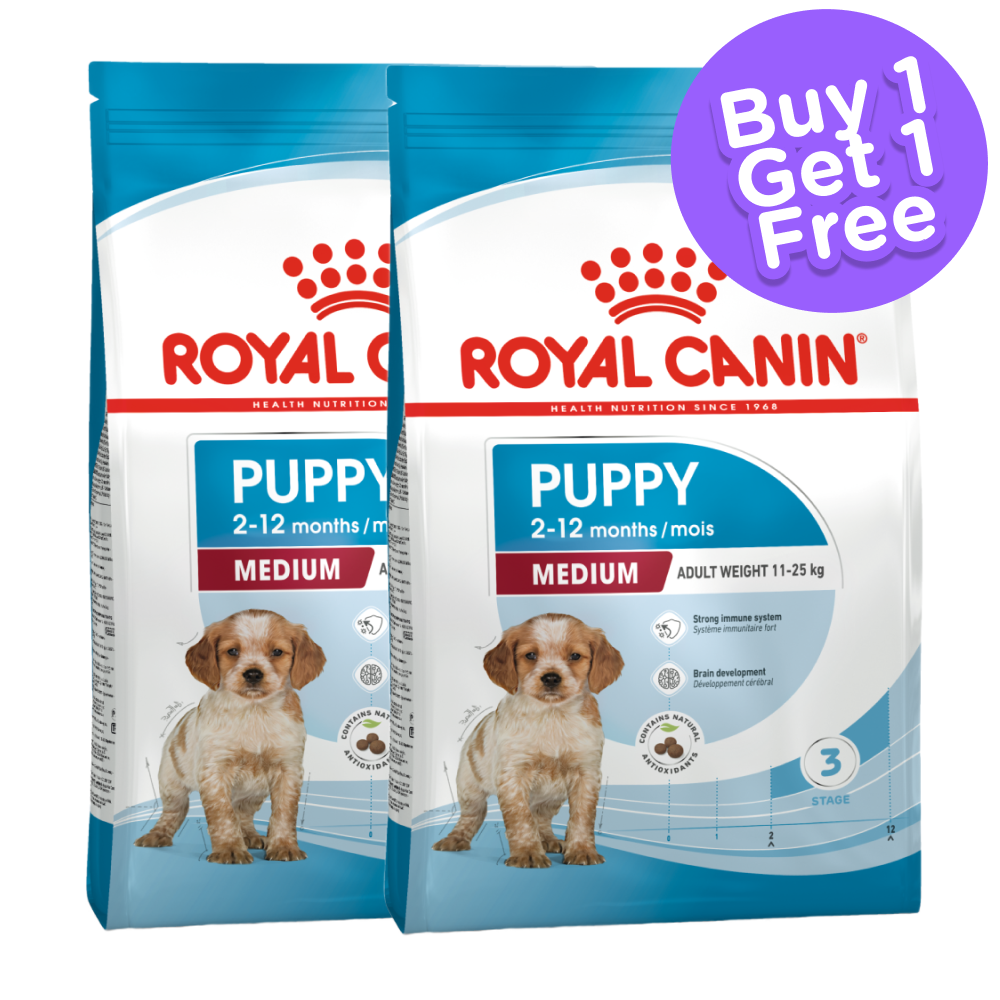Royal Canin Medium Puppy Dog Dry Food (Limited Shelf Life) (Buy 1 Get 1)