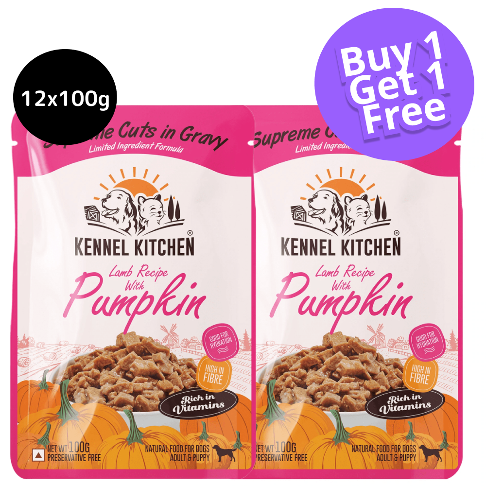 Kennel Kitchen Supreme Cuts in Gravy Lamb with Pumpkin Puppy & Adult Dog Wet Food (All Life Stage) (Limited Shelf Life) (Buy 1 Get 1)