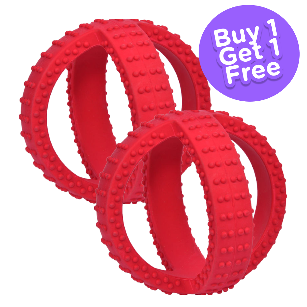 Glenand Rubber Dental Cross Ball for Dogs (Buy 1 Get 1 Free)