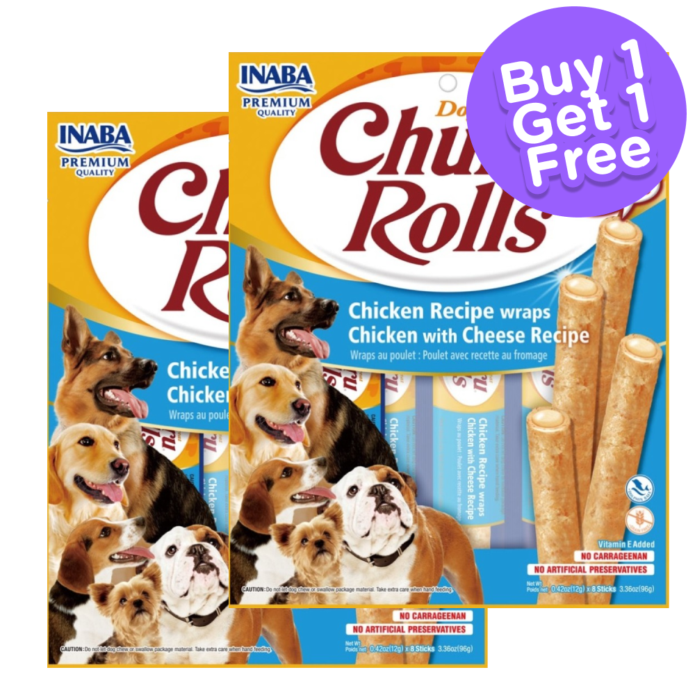 INABA Churu Roll Chicken Recipe Wraps Chicken with Cheese Recipe Dog Treats (Buy 1 Get 1) (Limited Shelf Life)