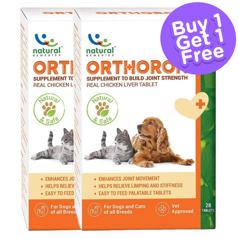 Natural Remedies Orthoron Joint Supplement Tablets for Dogs and Cats (Buy 1 Get 1) (Limited Shelf Life)
