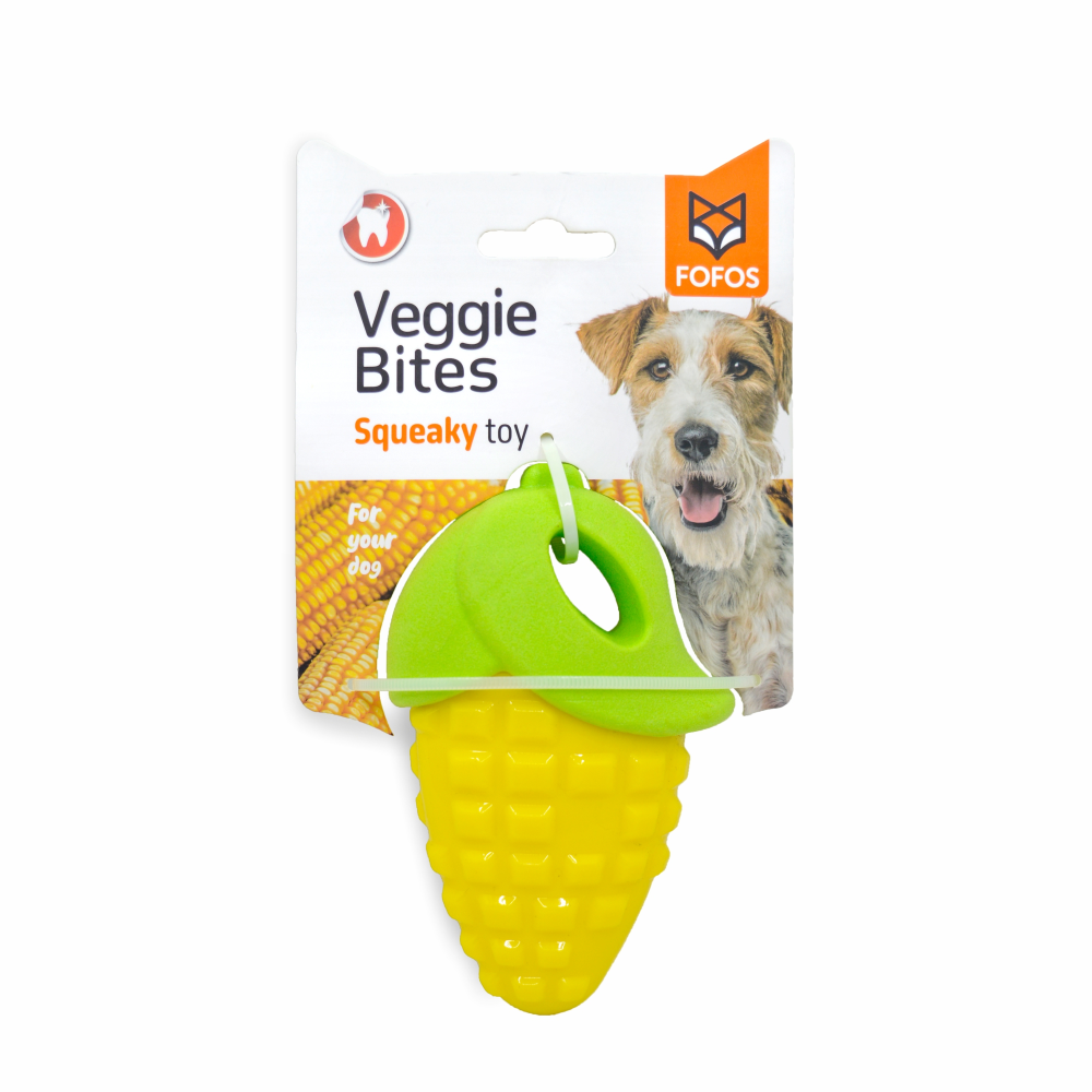 FG-Fofos Vegi Bites Corn Squeaky Toy for Dogs - S