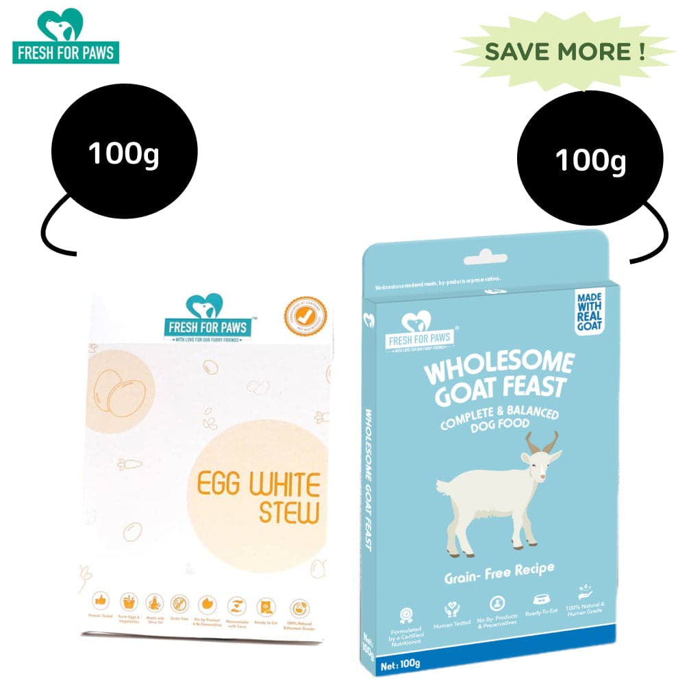 Fresh For Paws Wholesome Goat Feast and Egg White Stew Dog Wet Food Combo