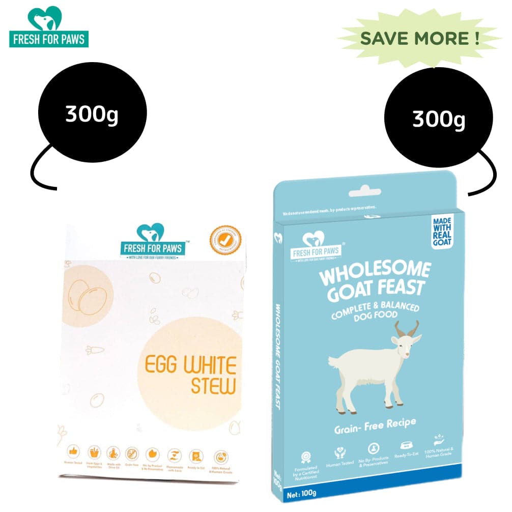 Fresh For Paws Wholesome Goat Feast and Egg White Stew Dog Wet Food Combo