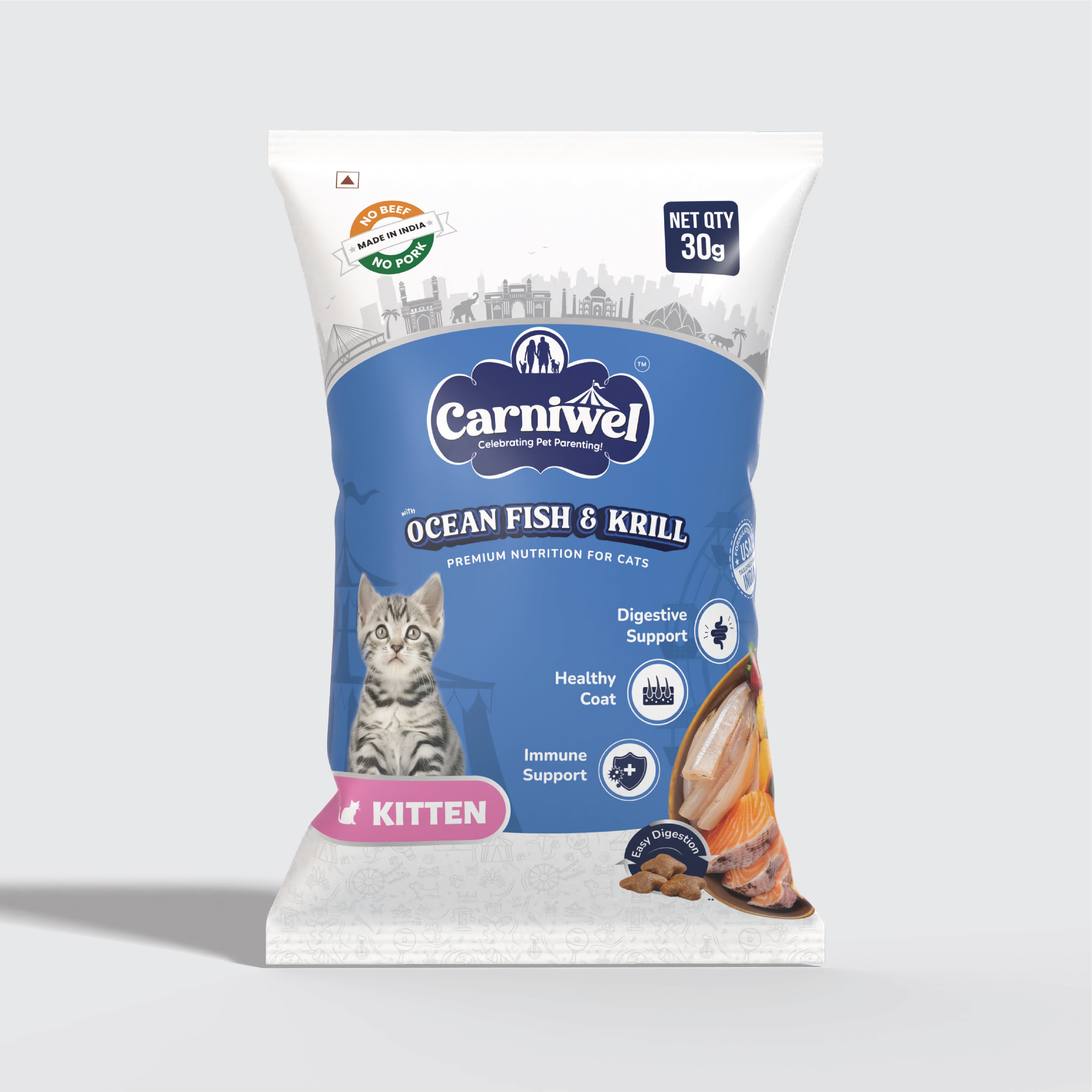 Carniwel Ocean Fish and Krill For Kitten Cat Dry Food (30g)