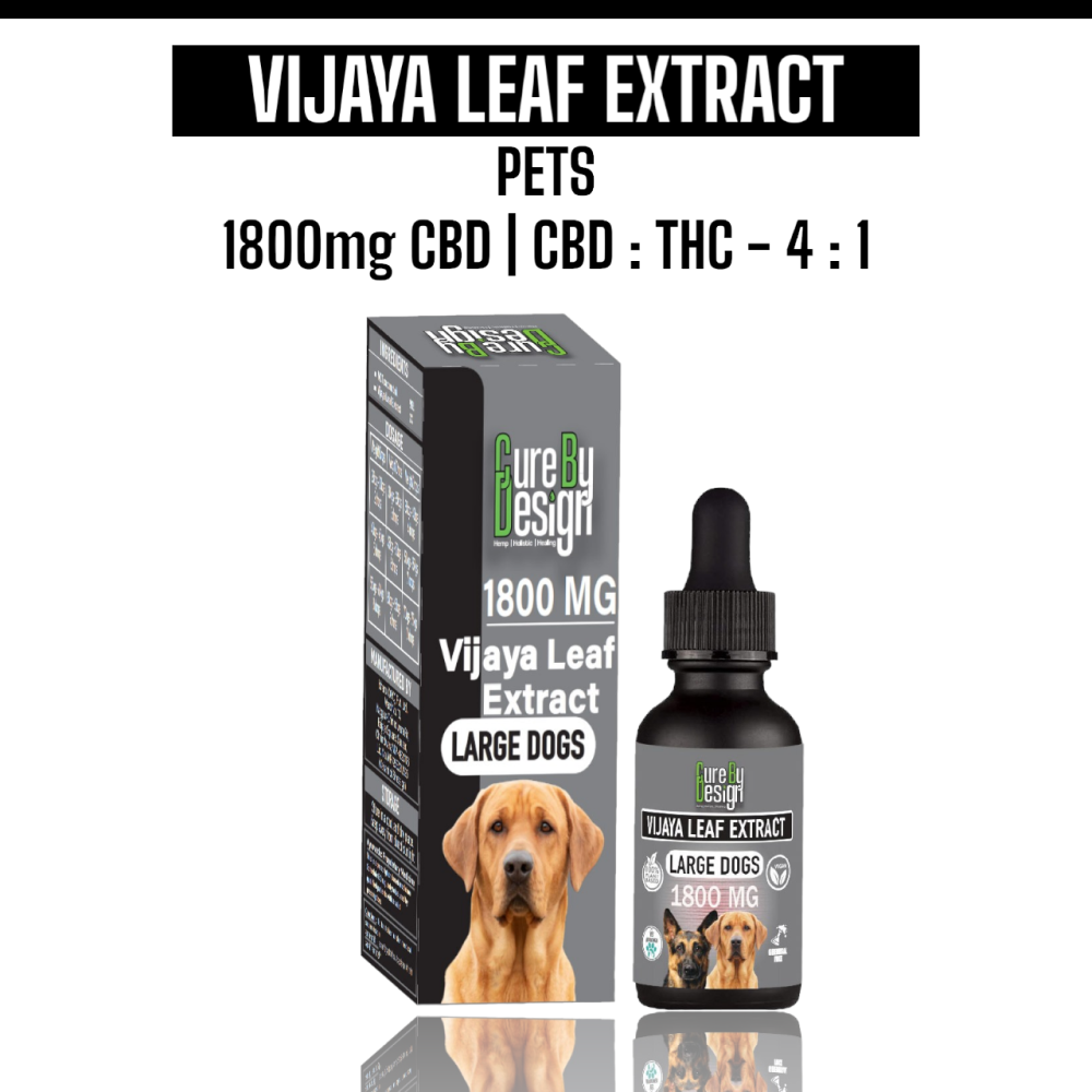 Cure By Design 1800mg Vijaya Leaf Extracts for Dogs and Cats (Limited Shelf Life)