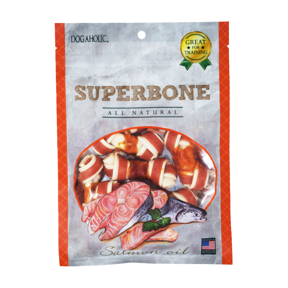 Dogaholic Superbone Knotted Dog Treats (Salmon Oil)