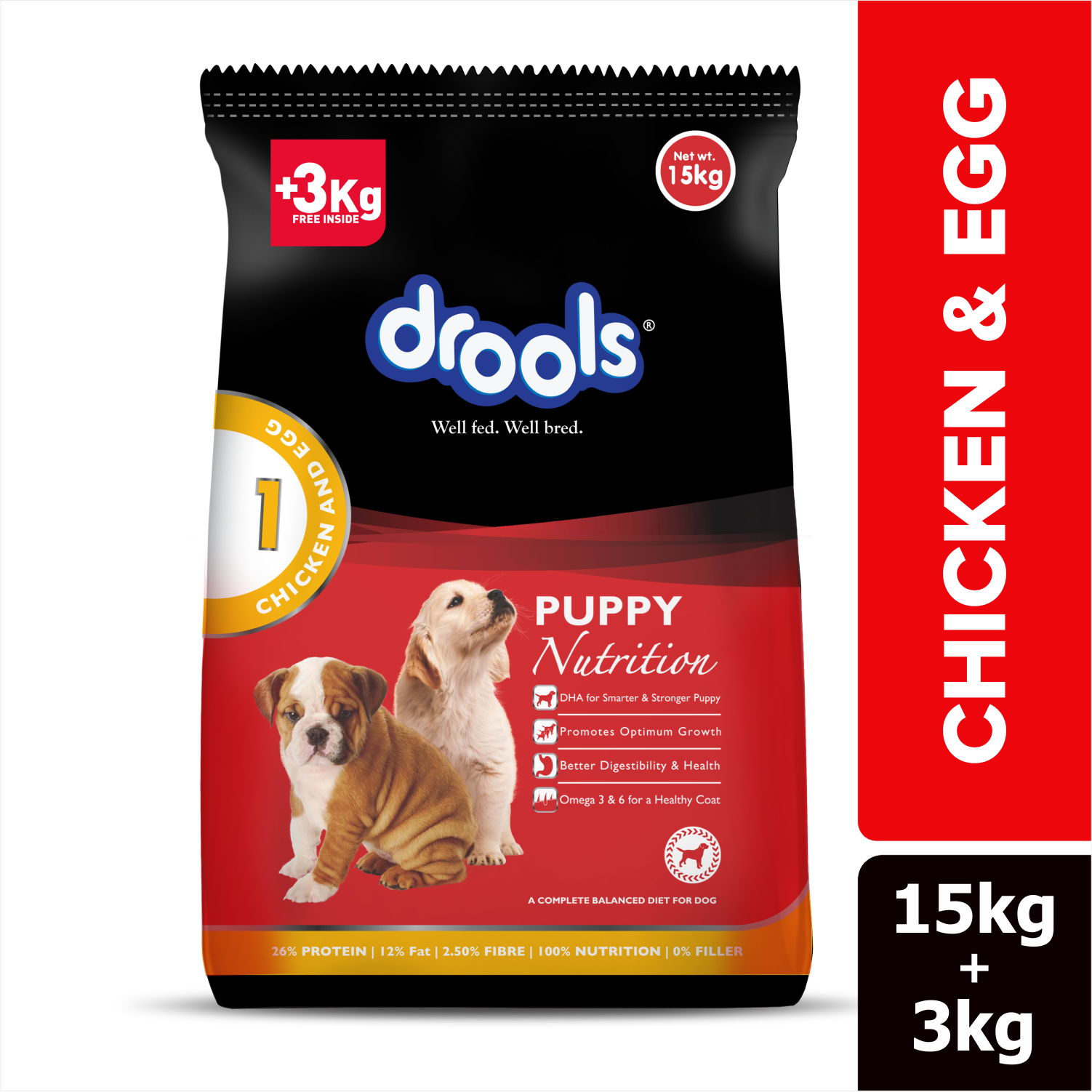 Drools Chicken and Egg Puppy Dog Dry Food (Limited Shelf Life)