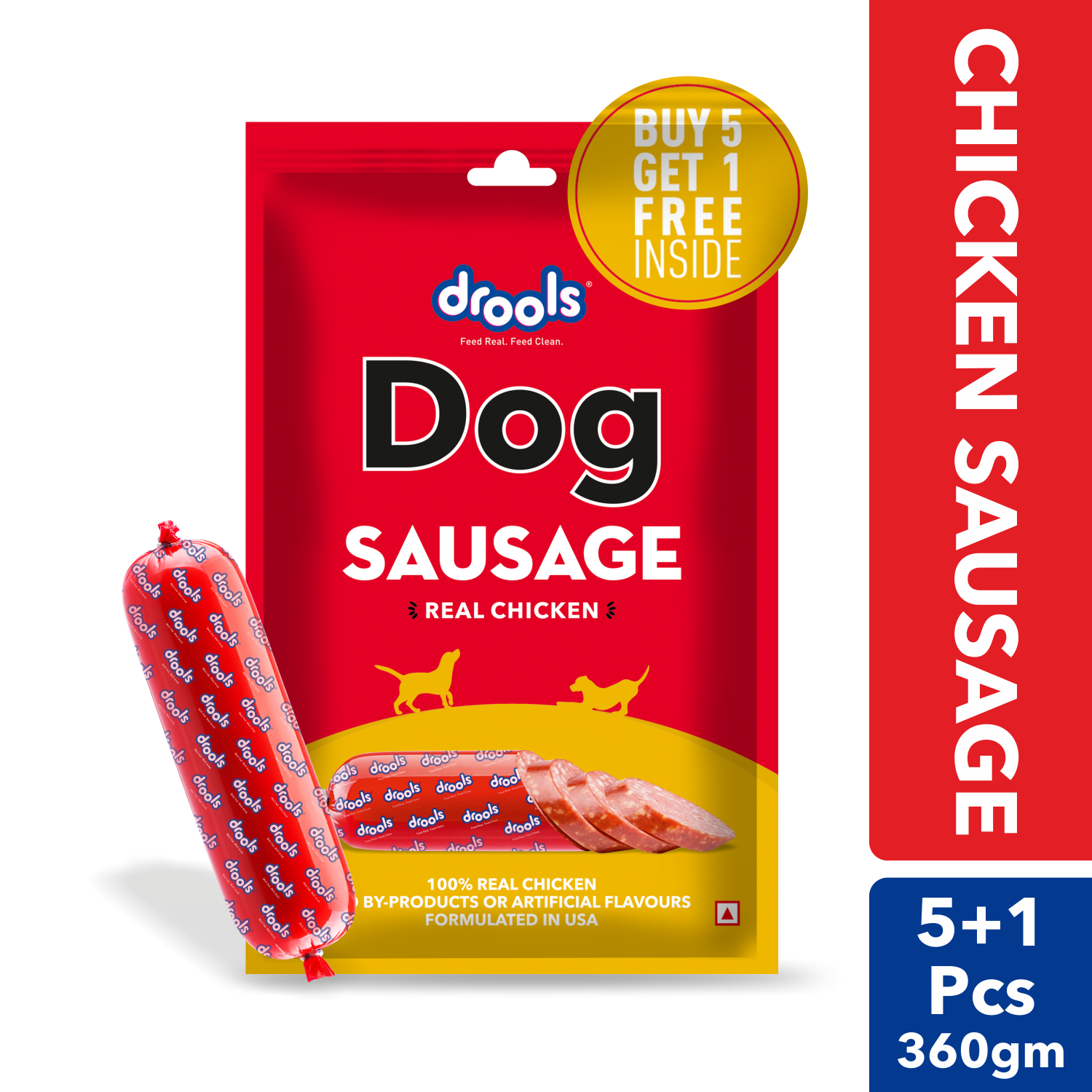 Drools 100% Real Chicken Sausage Treat for Dogs