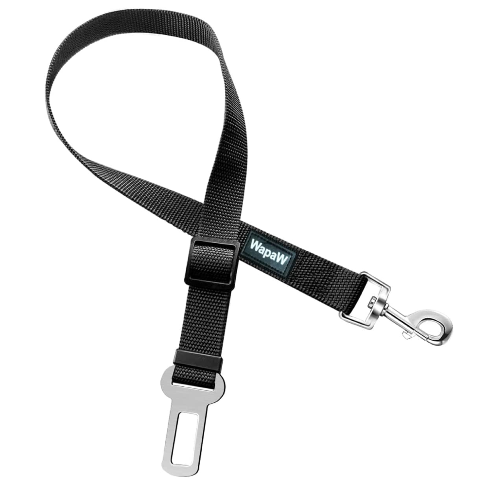 Wapaw Adjustable Seat Belt for Dogs and Cats (Black)