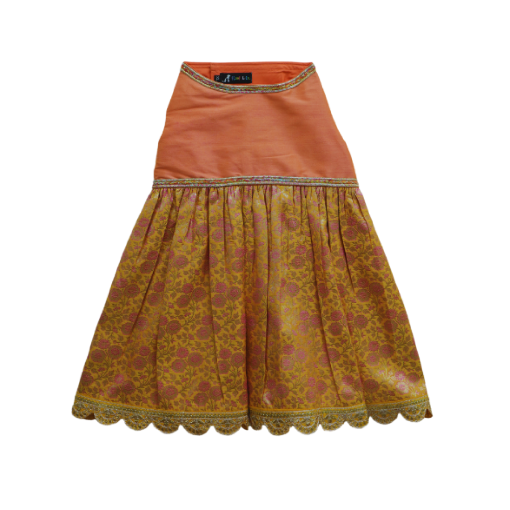 Floof & Co Banarasi Lehenga for Dogs (Pink/Yellow)