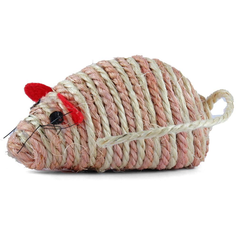 Trixie Mouse Shaped Sisal Toy for Cats (Pink)(10cm)
