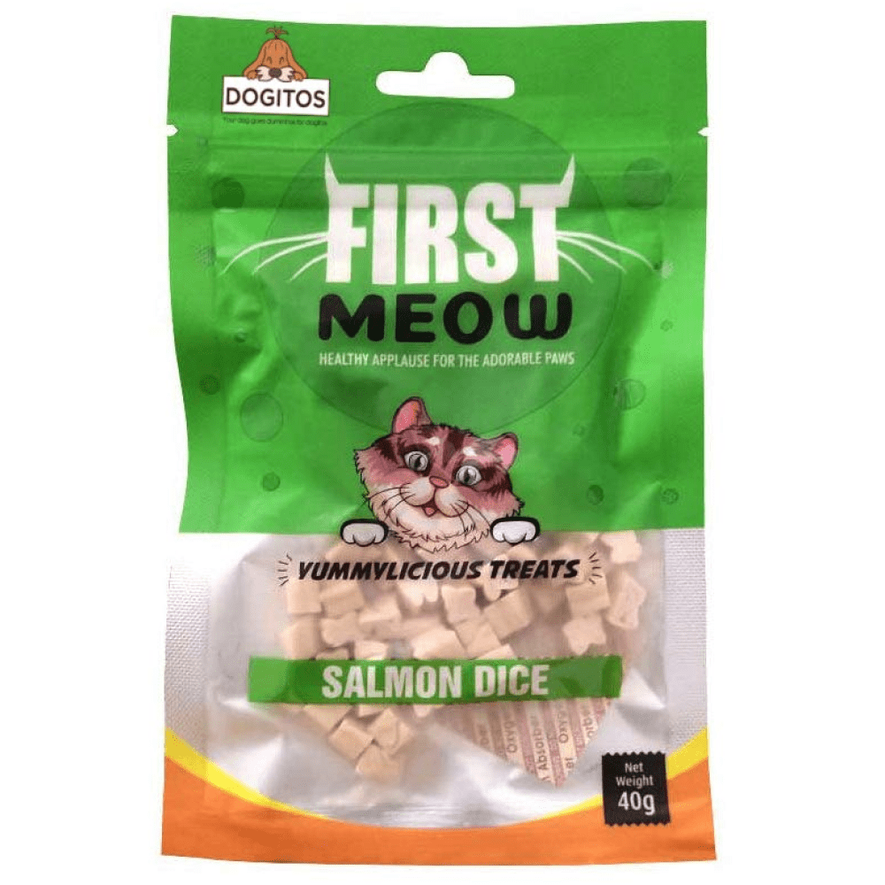 First Meow Salmon Dice, Chicken Sandwich and Soft Chicken Strip Cat Treat Combo