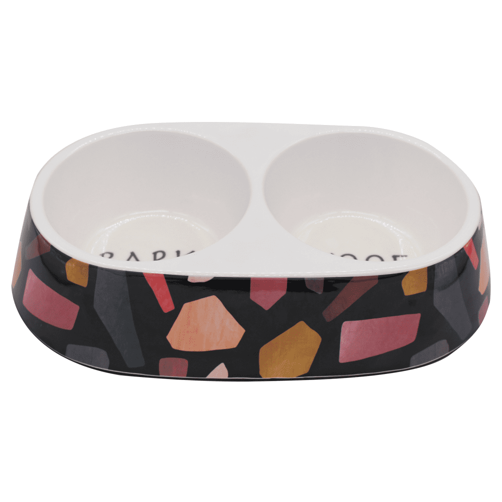 Peetara Abstract Designer Melamine Double Diners for Dogs and Cats (Assorted)