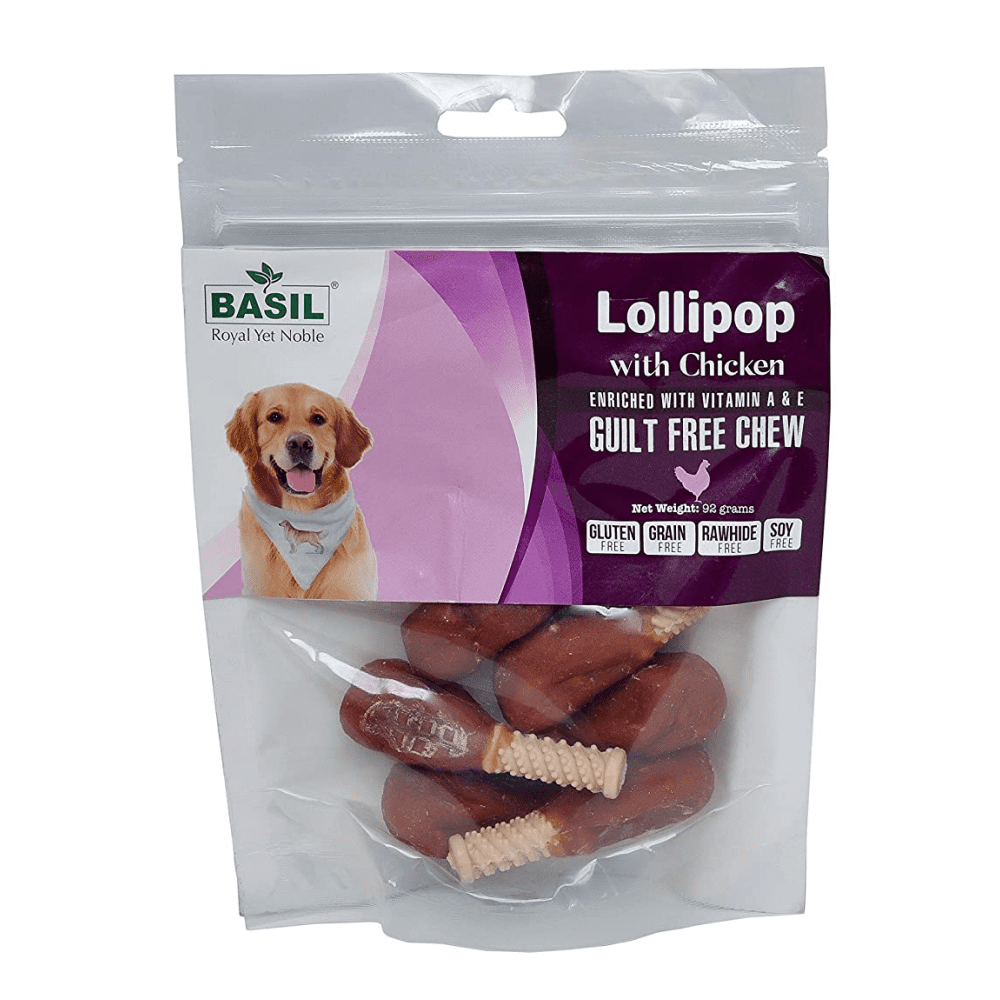 Basil Lollipop with Chicken Dog Chew Treat (Limited Shelf Life)