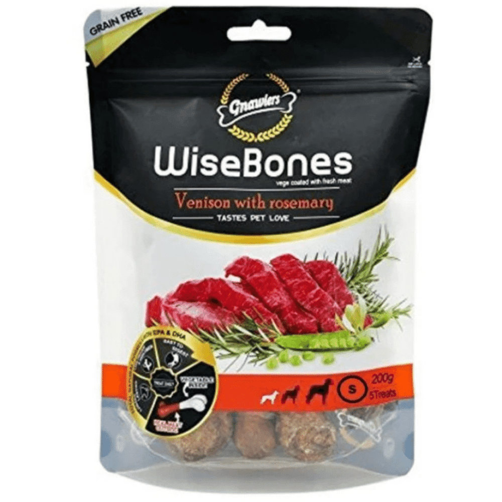 Gnawlers WiseBones Venison with Rosemary Dog Treats (200g)