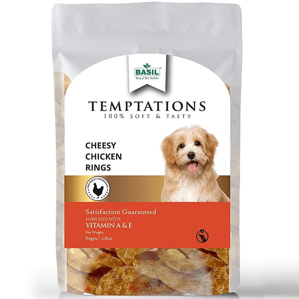 Basil Temptations Cheesy Chicken Rings Dog Treat (Limited Shelf Life)