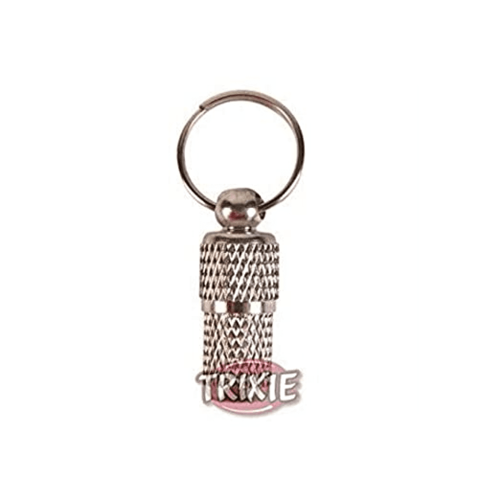 Trixie Chrome Finish Metal Dumbell Shaped Tag for Dogs and Cats (Silver)(Pack of 1)