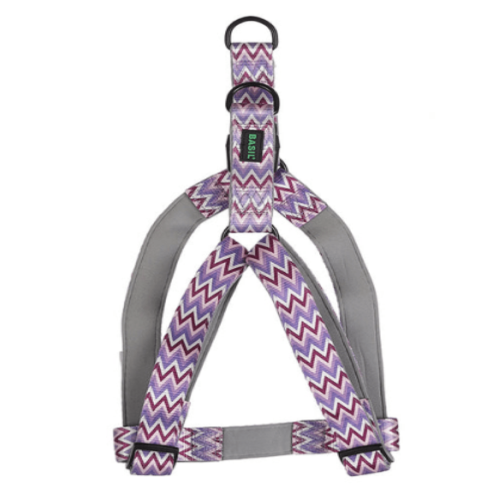 Basil Printed Adjustable Harness for Dogs (Purple)