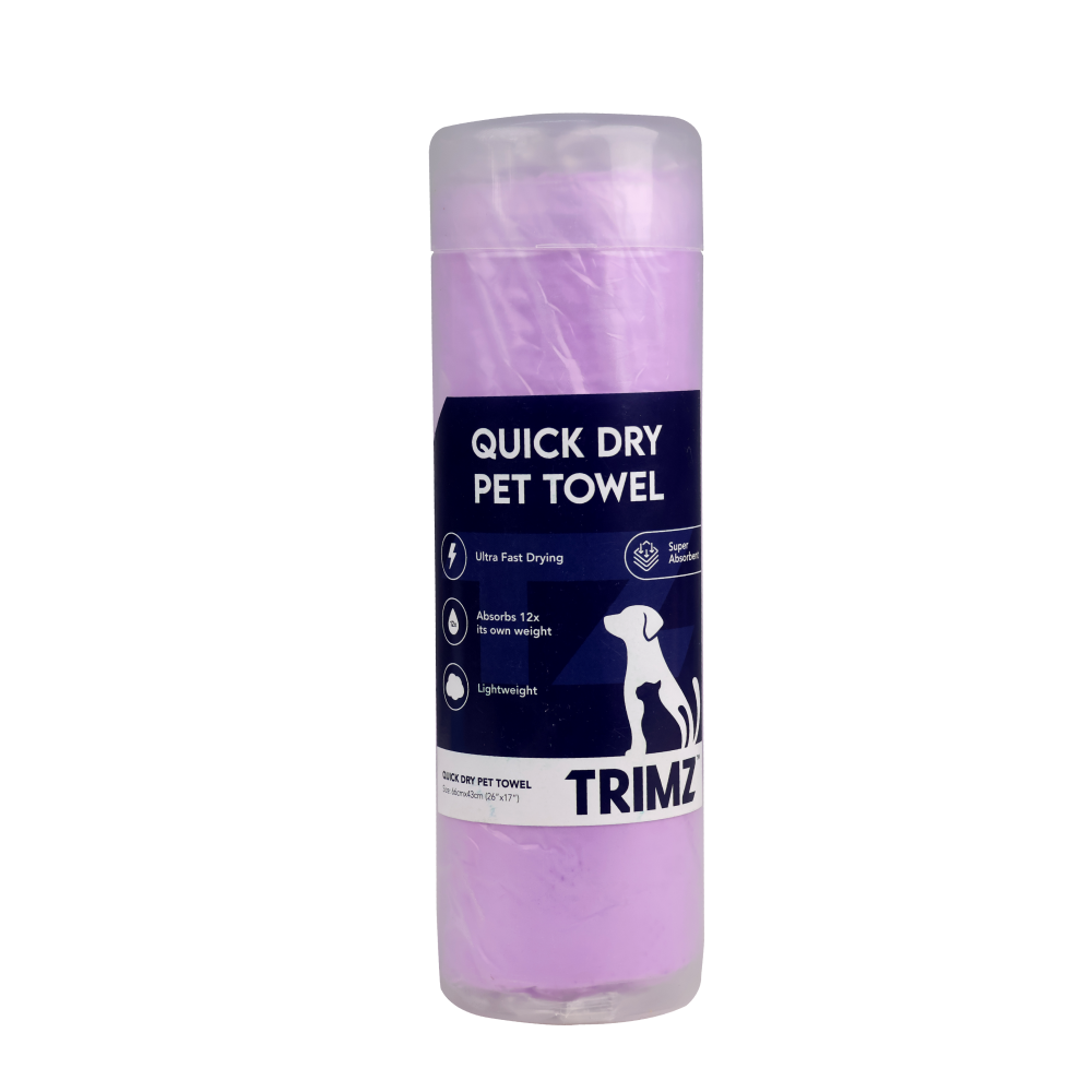 Trimz Quick Dry Absorption Towel for Dogs and Cats (Purple) (26 x 17 inch)