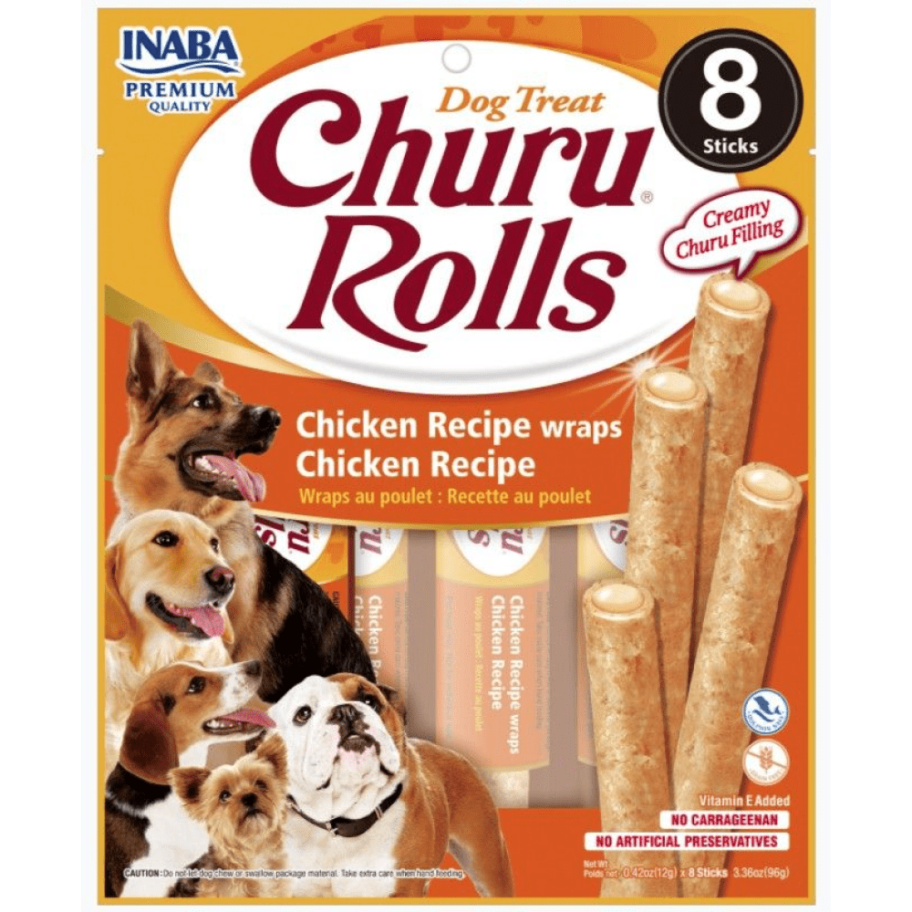 INABA Churu Roll Chicken Recipe Wraps Chicken Recipe Dog Treats (Limited Shelf Life)