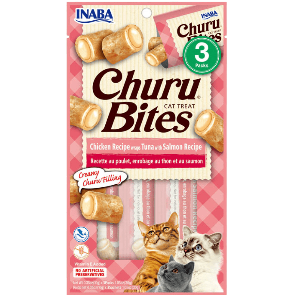 INABA Churu Bites Chicken Recipe Wraps Tuna with Salmon Recipe Cat Treats