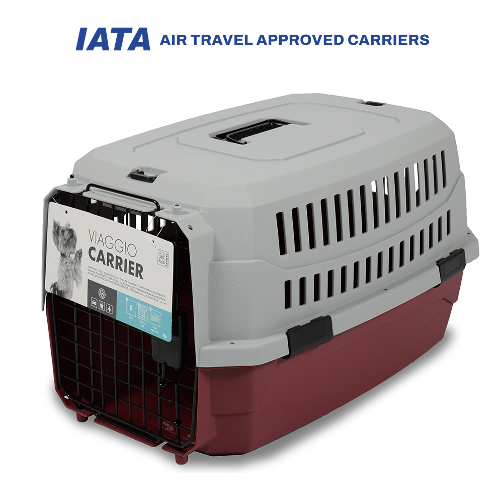 M Pets Viaggio AKASA Approved Travel Carrier for Dogs and Cats (Grey & Red)