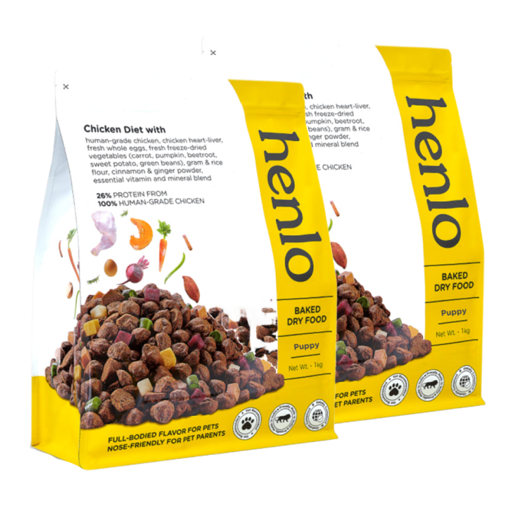 Henlo Chicken & Vegetable Baked Dry Food for Puppies | 100% human grade ingredients
