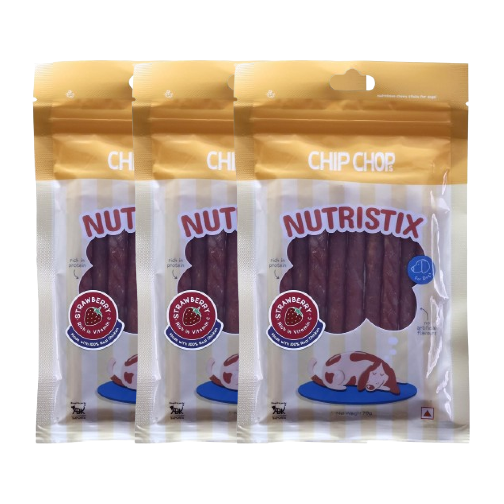 Chip Chops Strawberry Nutristix Dog Treats