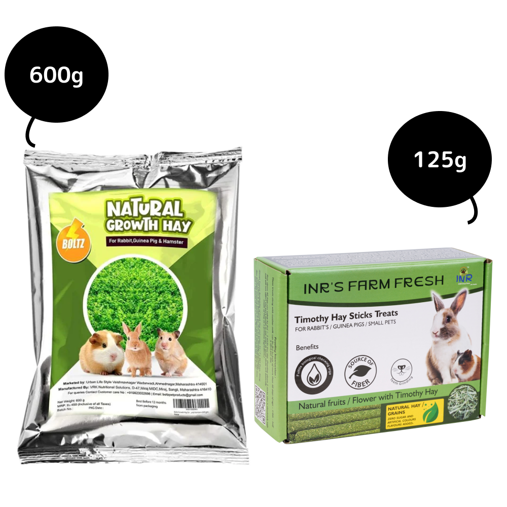 Boltz Natural Growth Hay for Rabbits Guinea Pigs and Hamsters and INR&