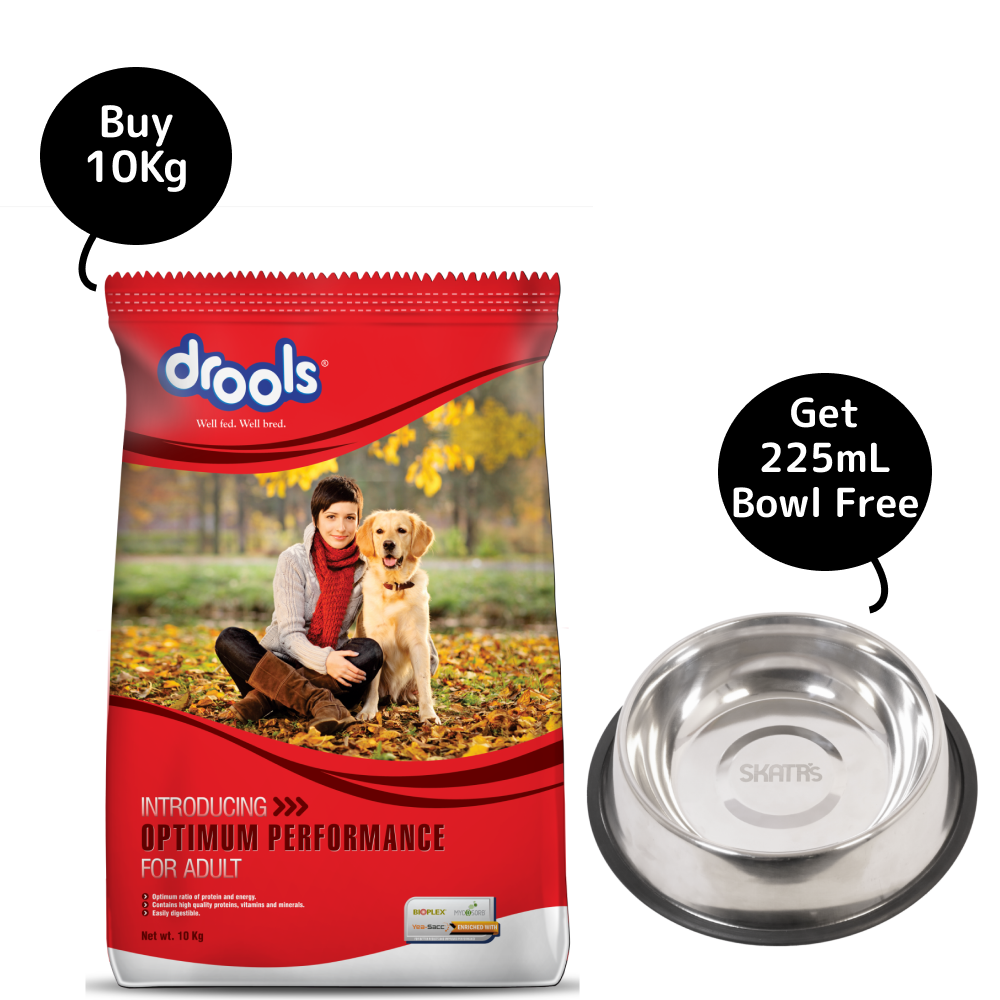 Drools Optimum Performance Adult Dog Dry Food (Get Skatrs Bowl Free)