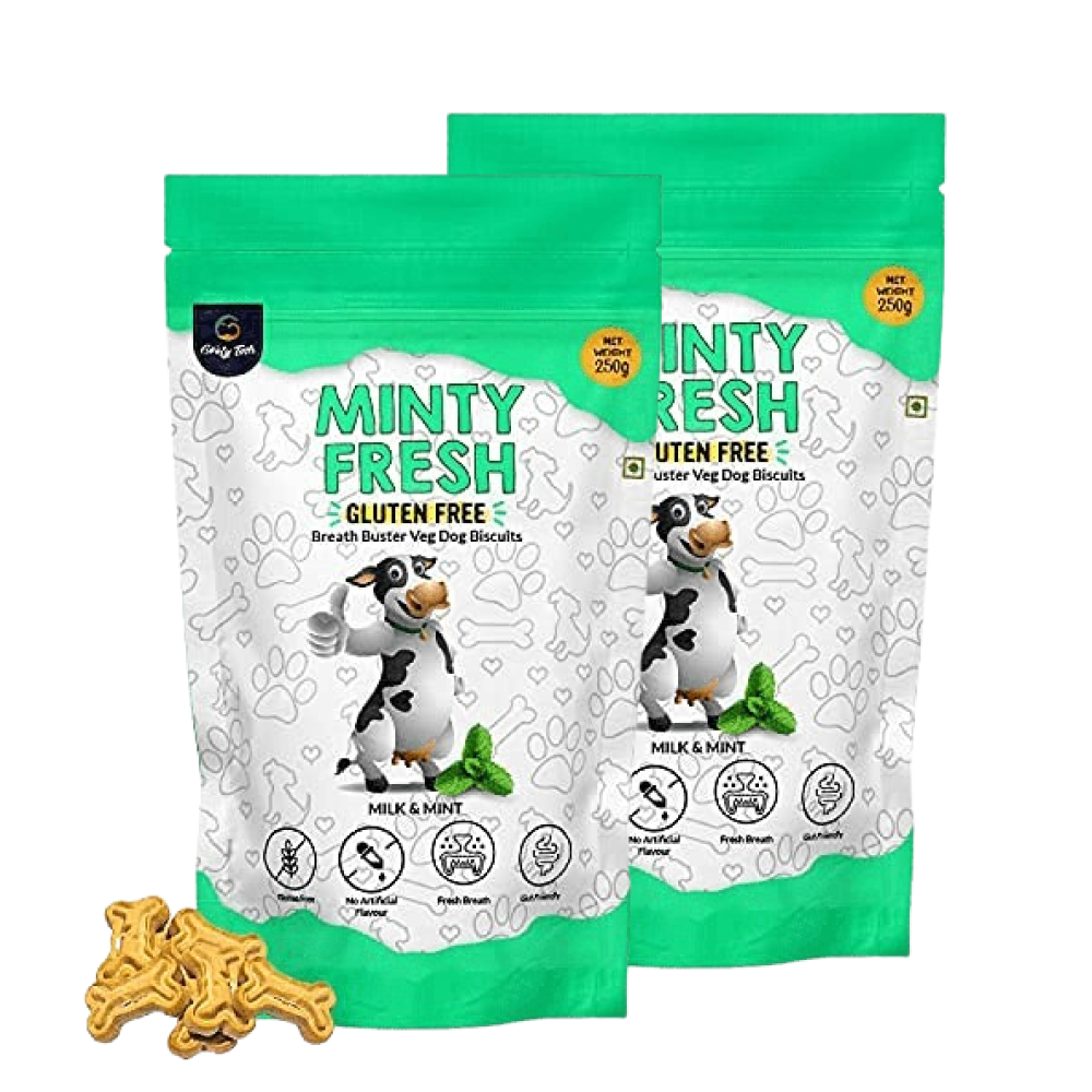 Goofy Tails Minty Fresh Milk & Mint Biscuit Treats for Dogs & Puppies