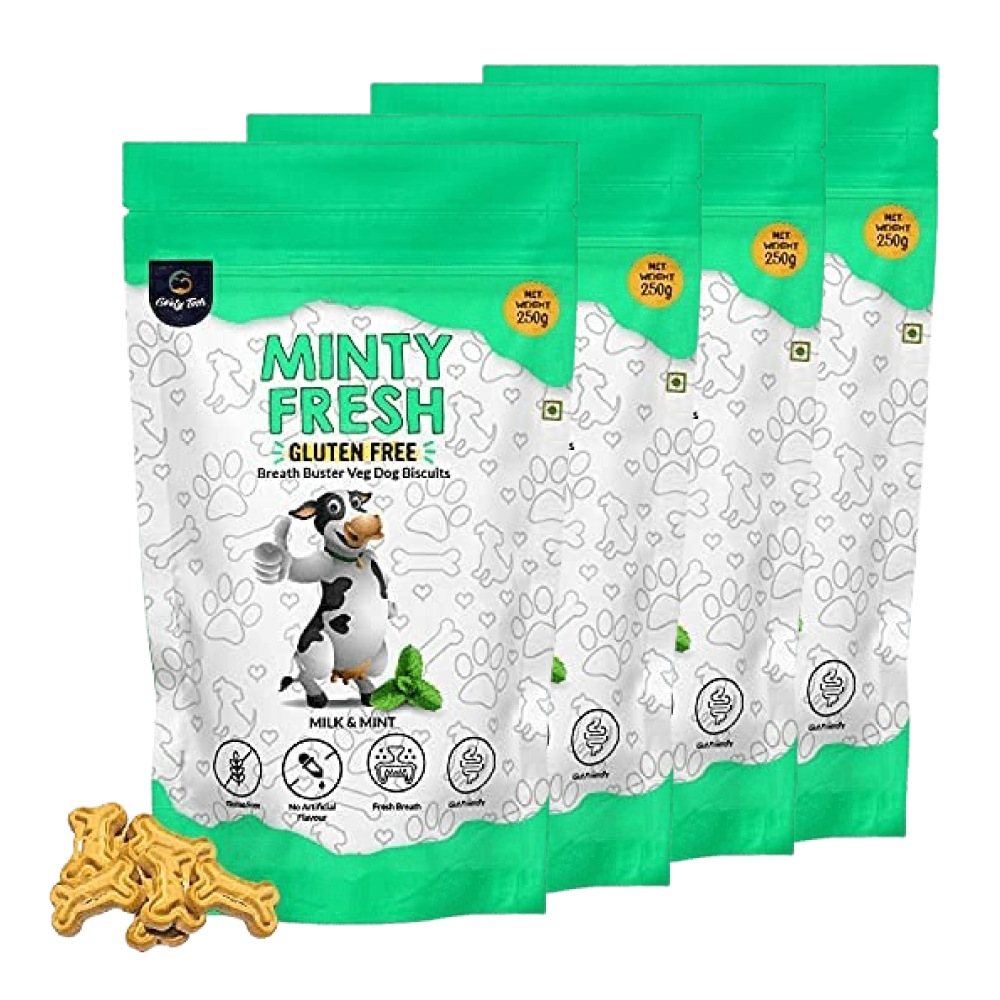 Goofy Tails Minty Fresh Milk & Mint Biscuit Treats for Dogs & Puppies