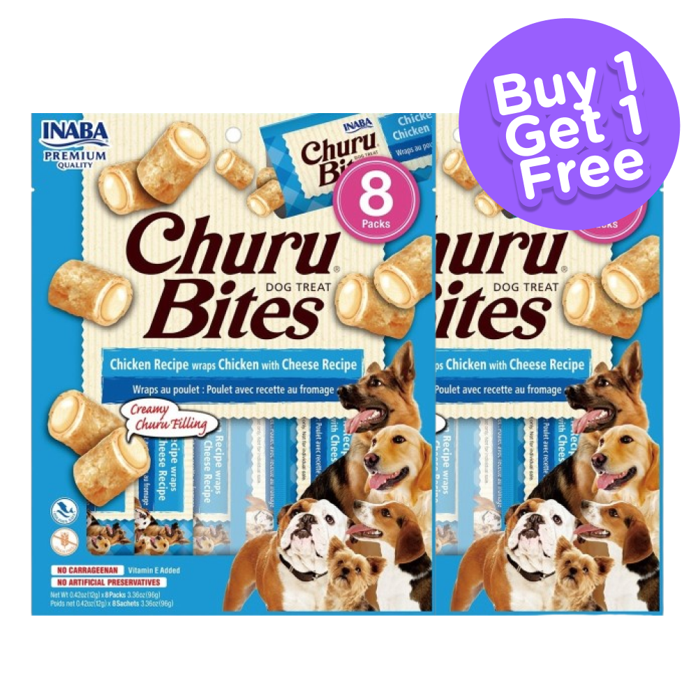 INABA Churu Bites Chicken Recipe Wraps Chicken with Cheese Flavour Dog Treats (Buy 1 Get 1) (Limited Shelf Life)