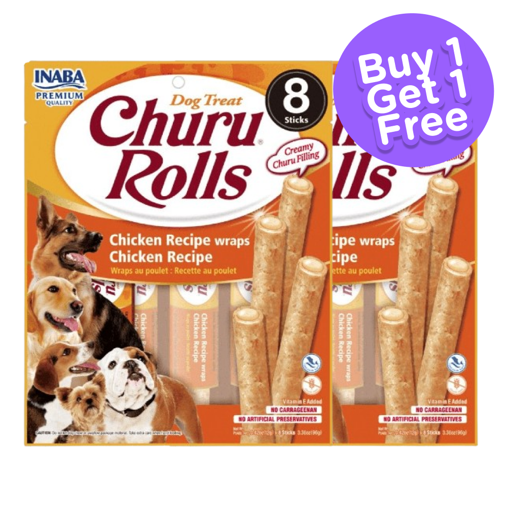 INABA Churu Roll Chicken Recipe Wraps Chicken Recipe Dog Treats (Buy 1 Get 1) (Limited Shelf Life)