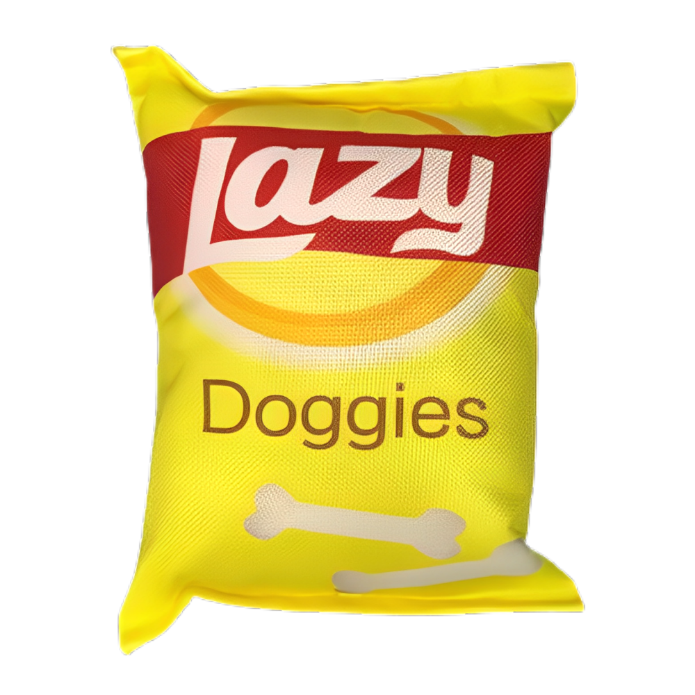 Talking Dog Club Lazy Yellow Zero Calories Chips Plush Toy for Dogs (Yellow)