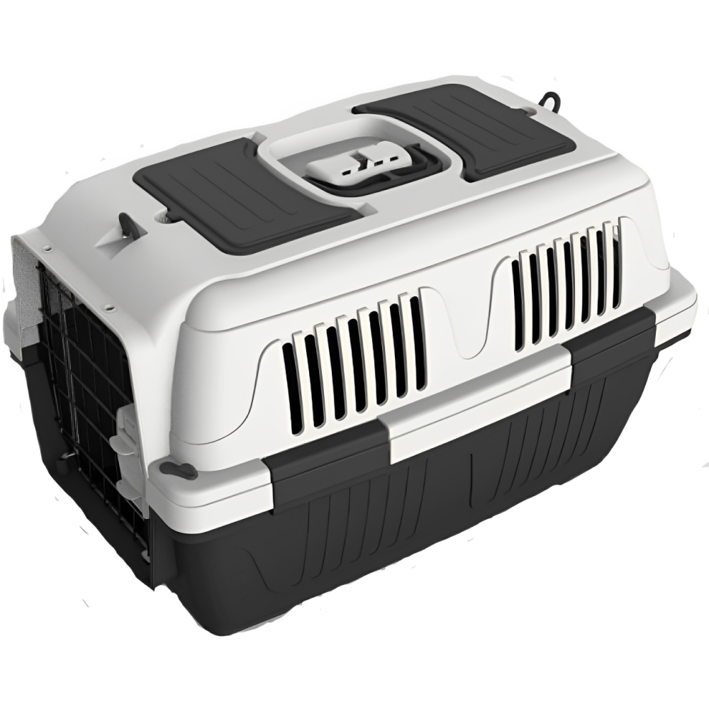 NutraPet AKASA Approved Closed Top Carrier Box for Dogs and Cats (Dark Grey)